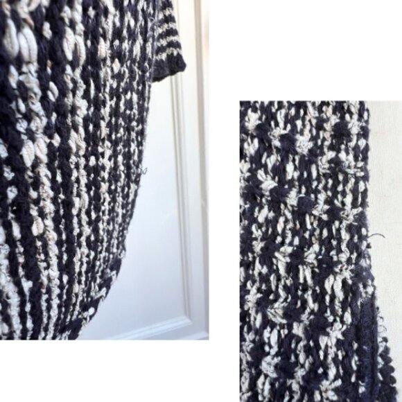 FREE PEOPLE Chunky Knit Open Front Black & White Cardigan Size S - Picture 16 of 16